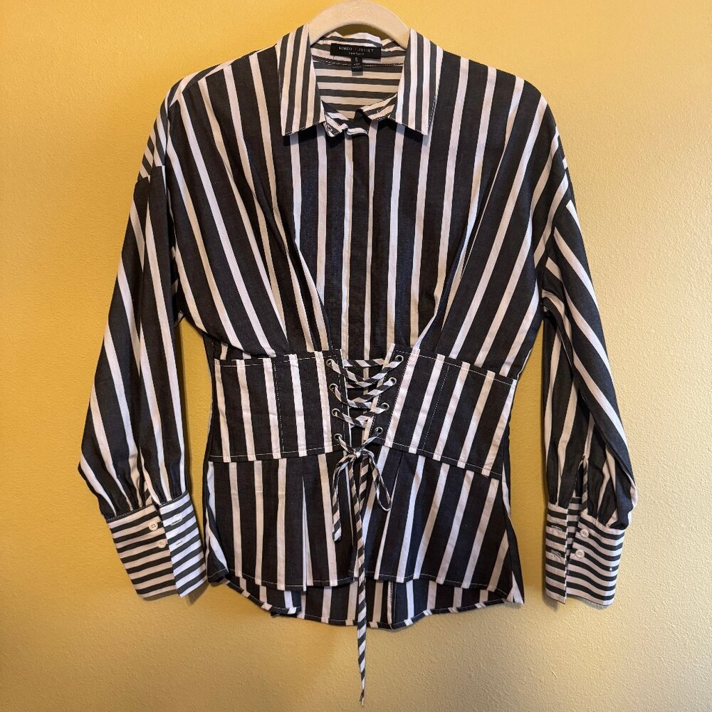 Romeo & Juliet Couture Striped Blouse w/ Corset